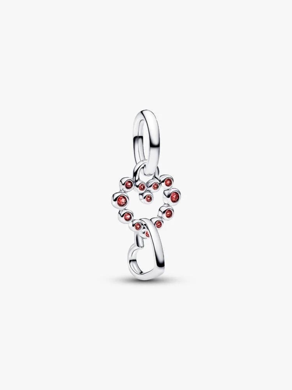 Pandora Connected Hearts & Red Stones Dangle Charm